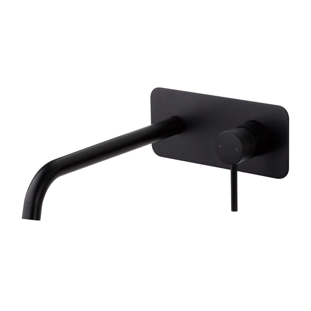 Mixx Anise Wall Plate Mixer With 250mm Spout - Matt Black