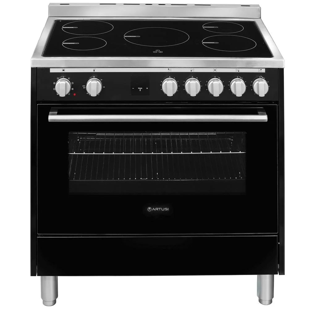 Artusi 90cm Freestanding Cooker with Induction - Black