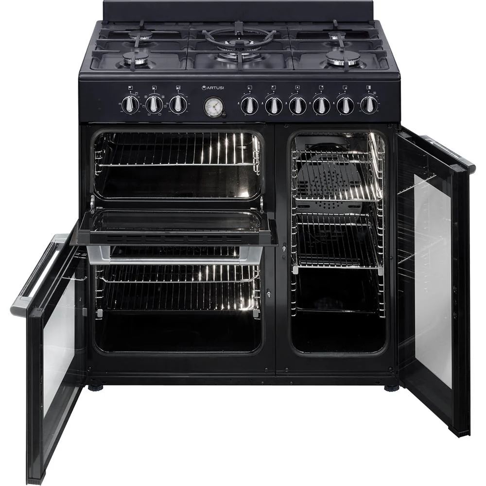 Artusi 90cm Freestanding Range Cooker - Matt Black - Image 3