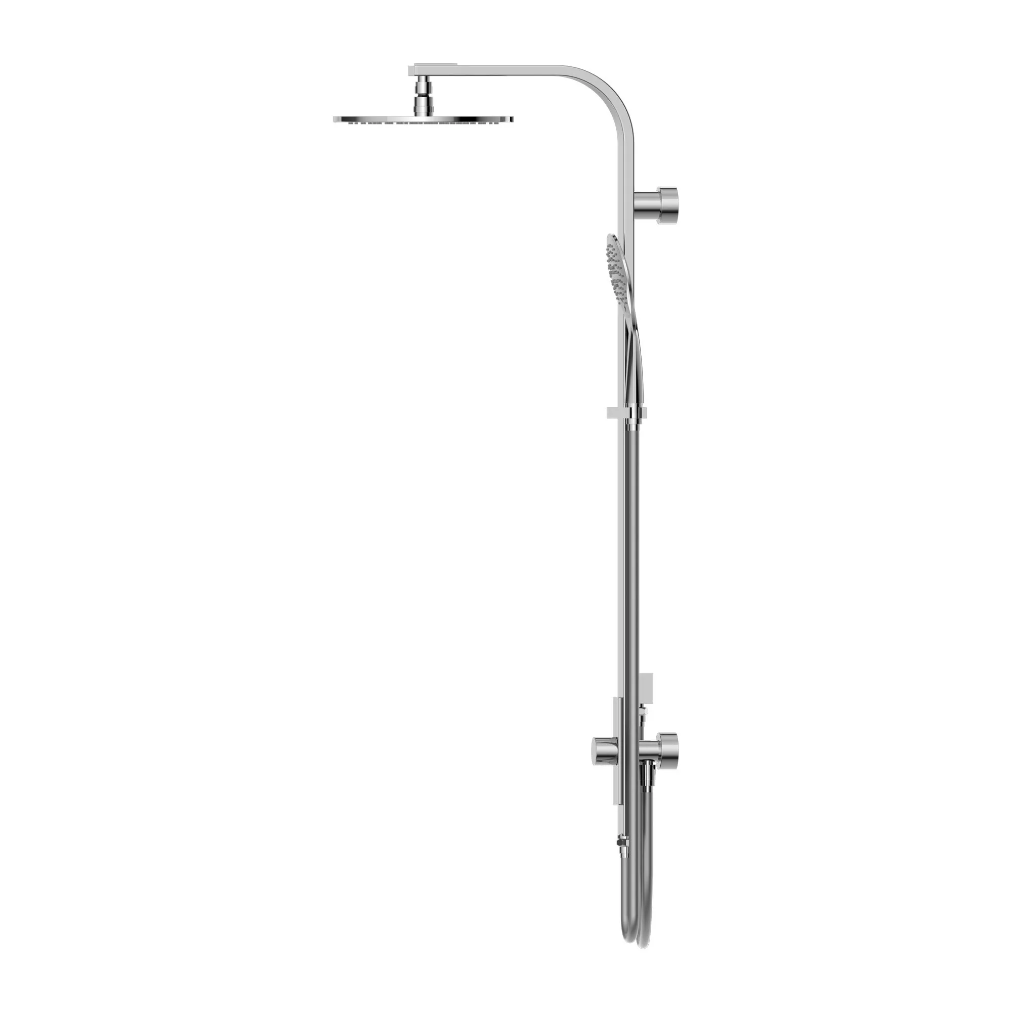 Nero Astra Rain Round Twin Shower Double Hose - Chrome - Image 2