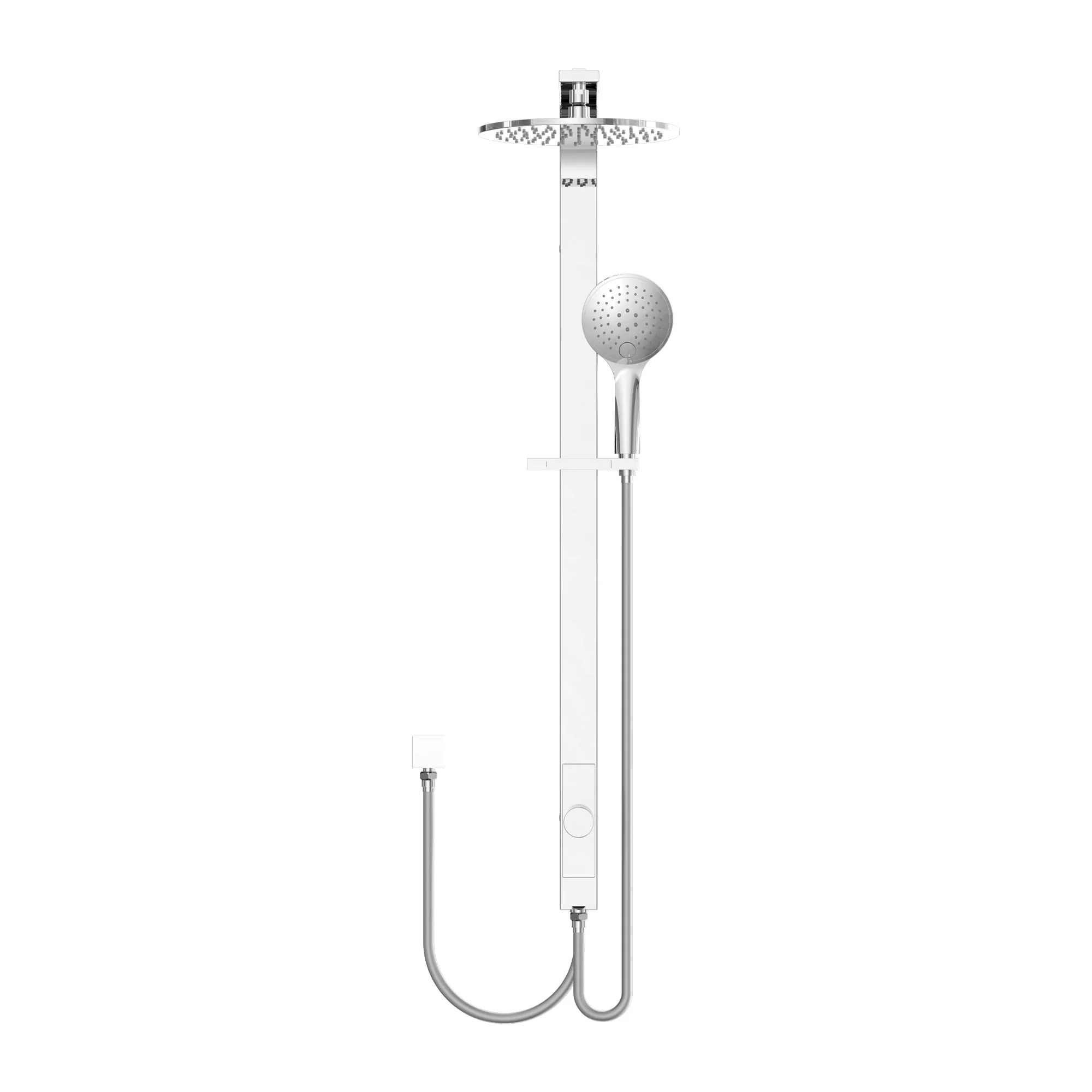 Nero Astra Rain Round Twin Shower Double Hose - Chrome - Image 3