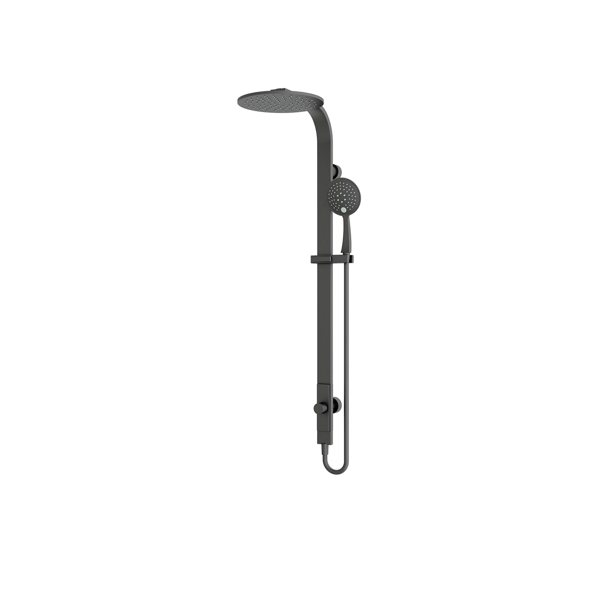 Nero Astra Rain Round Twin Shower Single Hose - Black Matte
