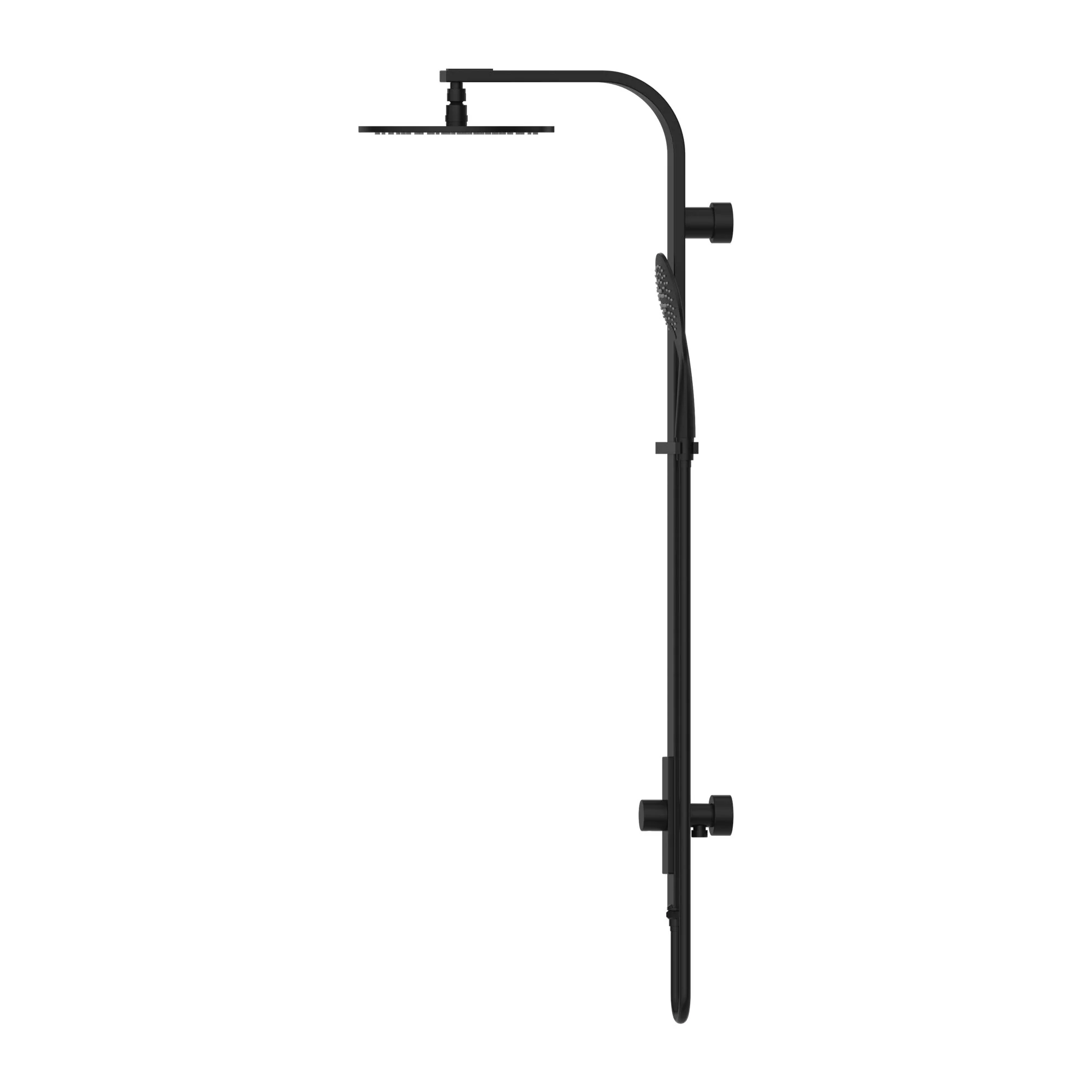 Nero Astra Rain Round Twin Shower Single Hose - Black Matte - Image 3