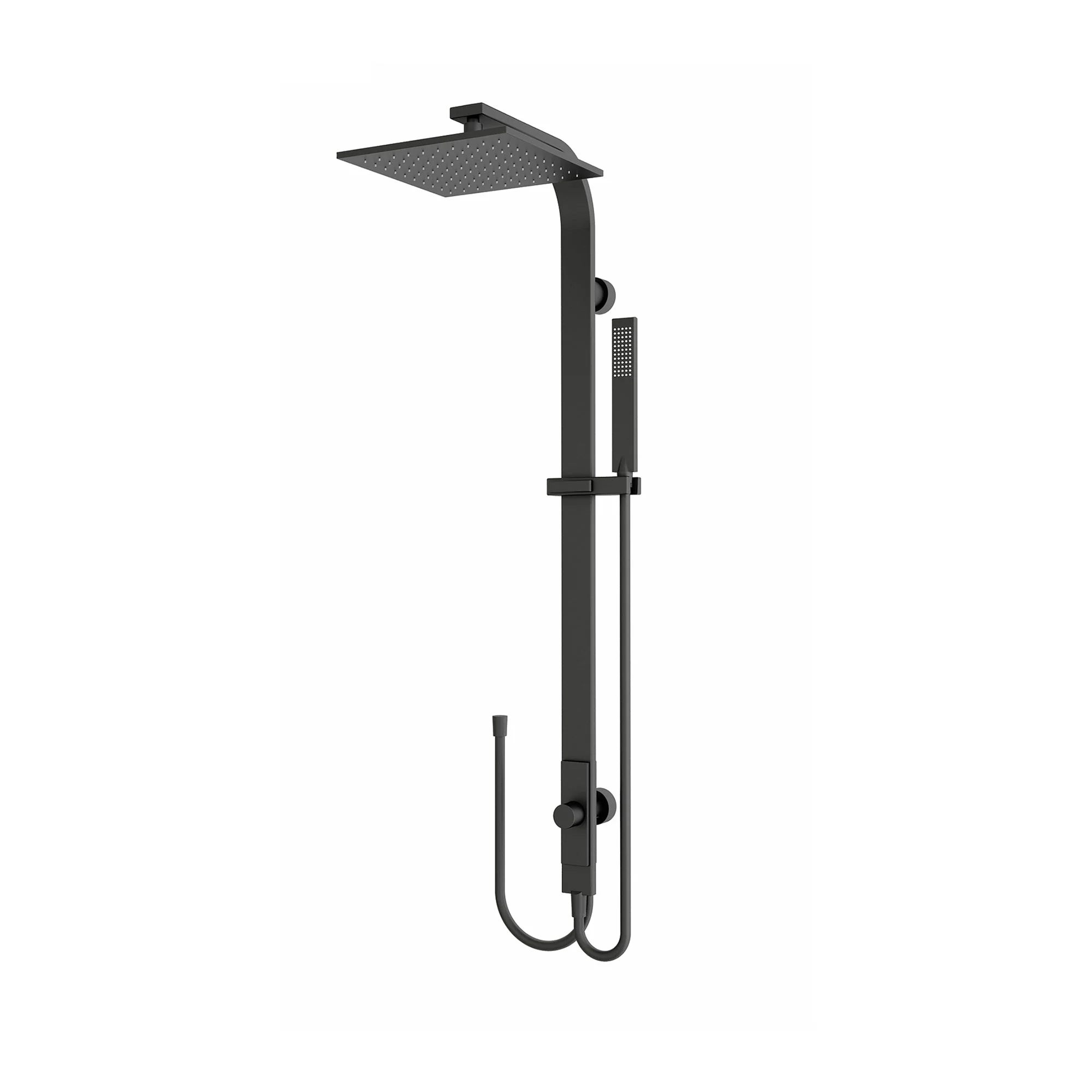 Nero Astra Rain Square Twin Shower Double Hose - Black Matte