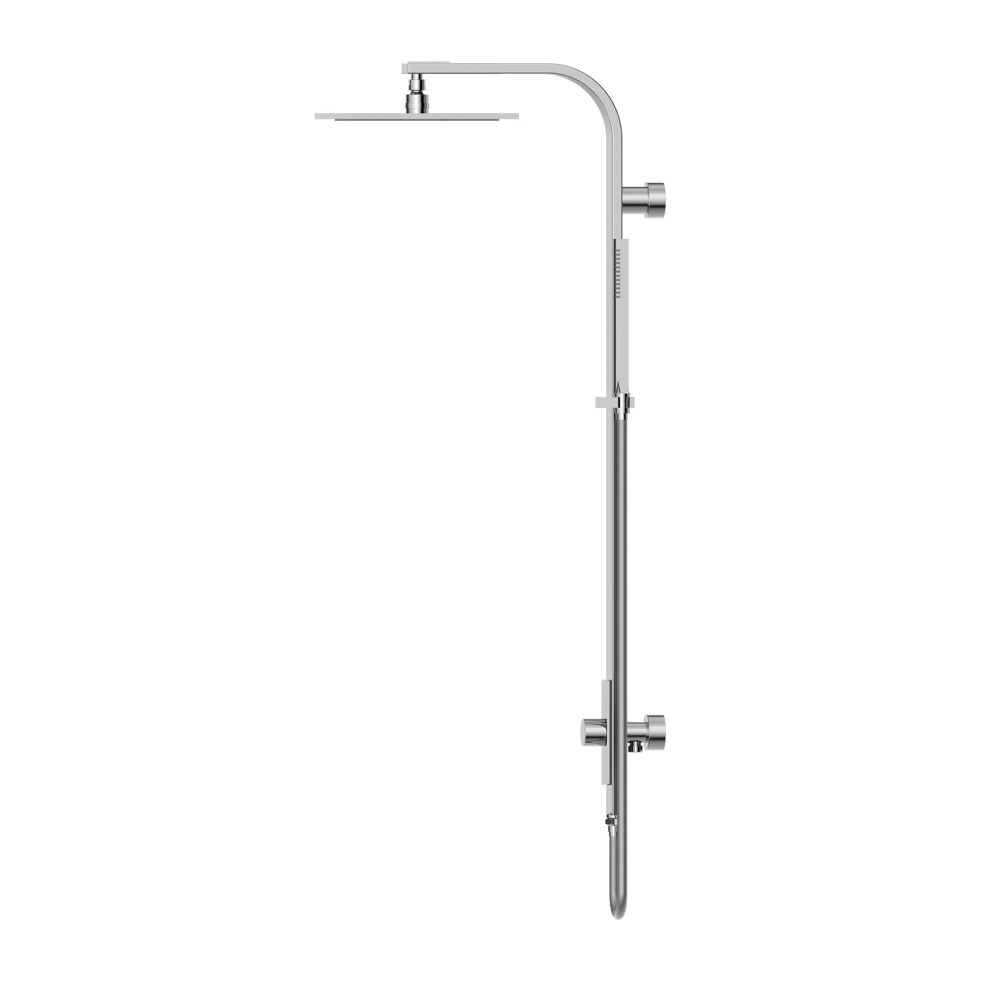 Nero Astra Rain Square Twin Shower Single Hose - Chrome - Image 2