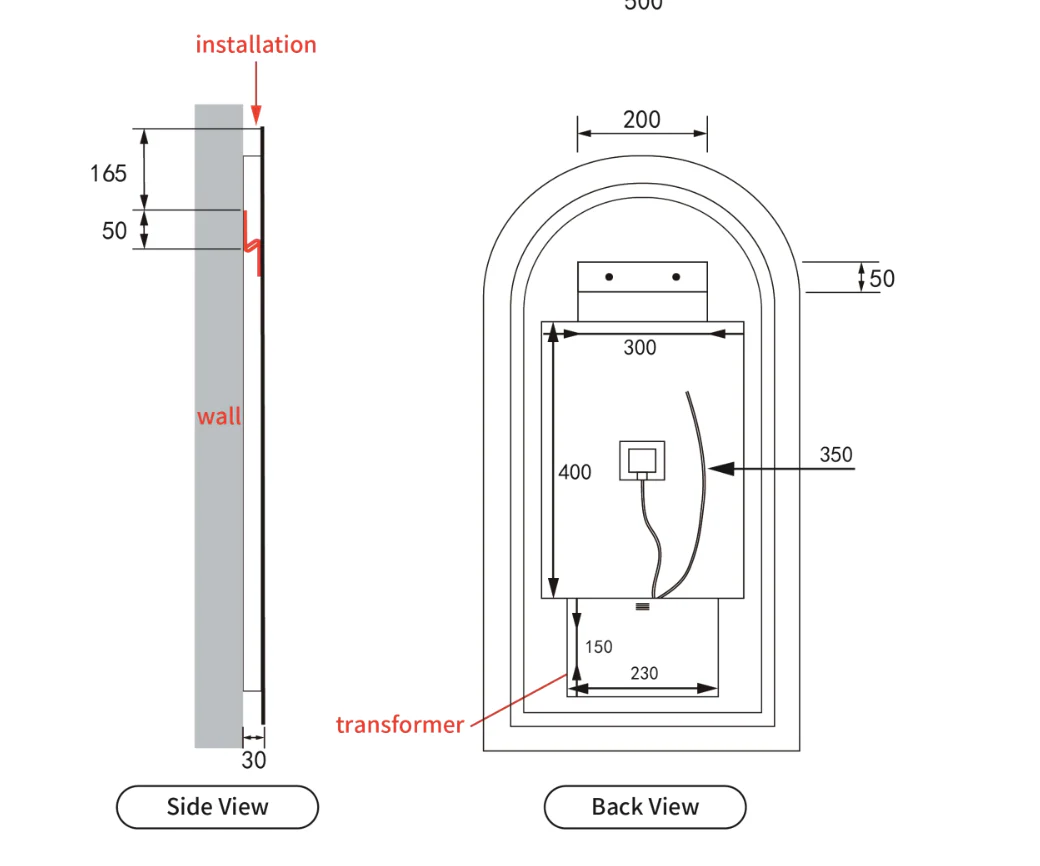 Aulic Canterbury Arch LED Mirror Touch-Free Sensor - Image 6