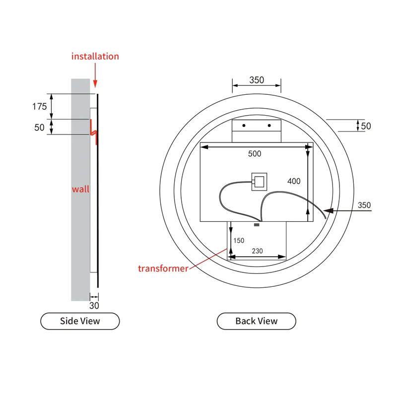 Aulic Windsor 900mm LED Mirror with Touch-Free Sensor - Image 7