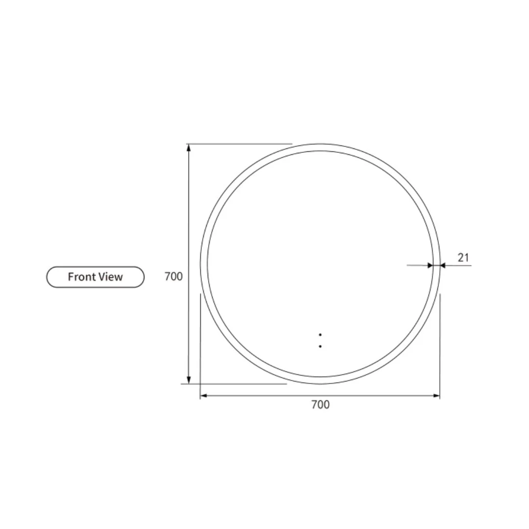 Bailey Round 700mm LED Mirror Frameless - Image 2