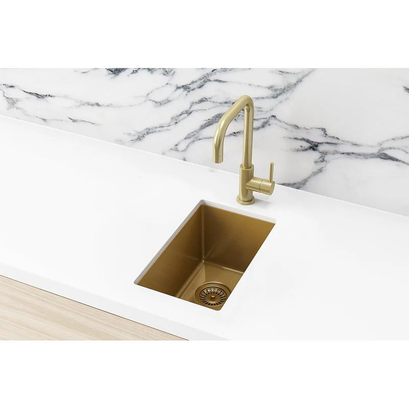 Meir Lavello Bar Kitchen Sink Single Bowl 382 x 272 - Brushed Bronze Gold