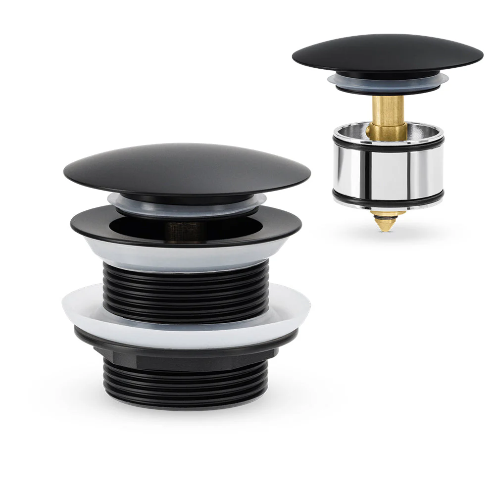 Mixx Bath Dome Pop Up Waste 40mm With Pullout Centre - Matt Black