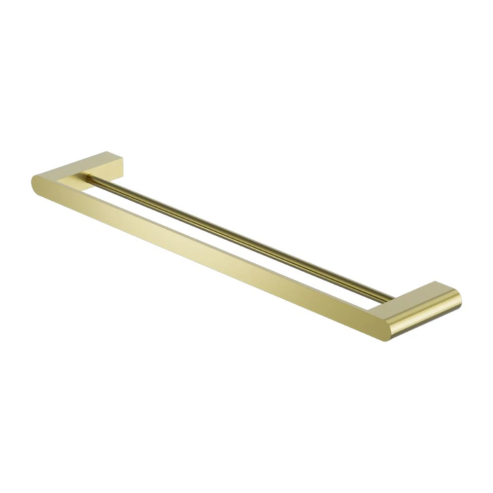 Nero Bianca Double Towel Rail - Brushed Gold