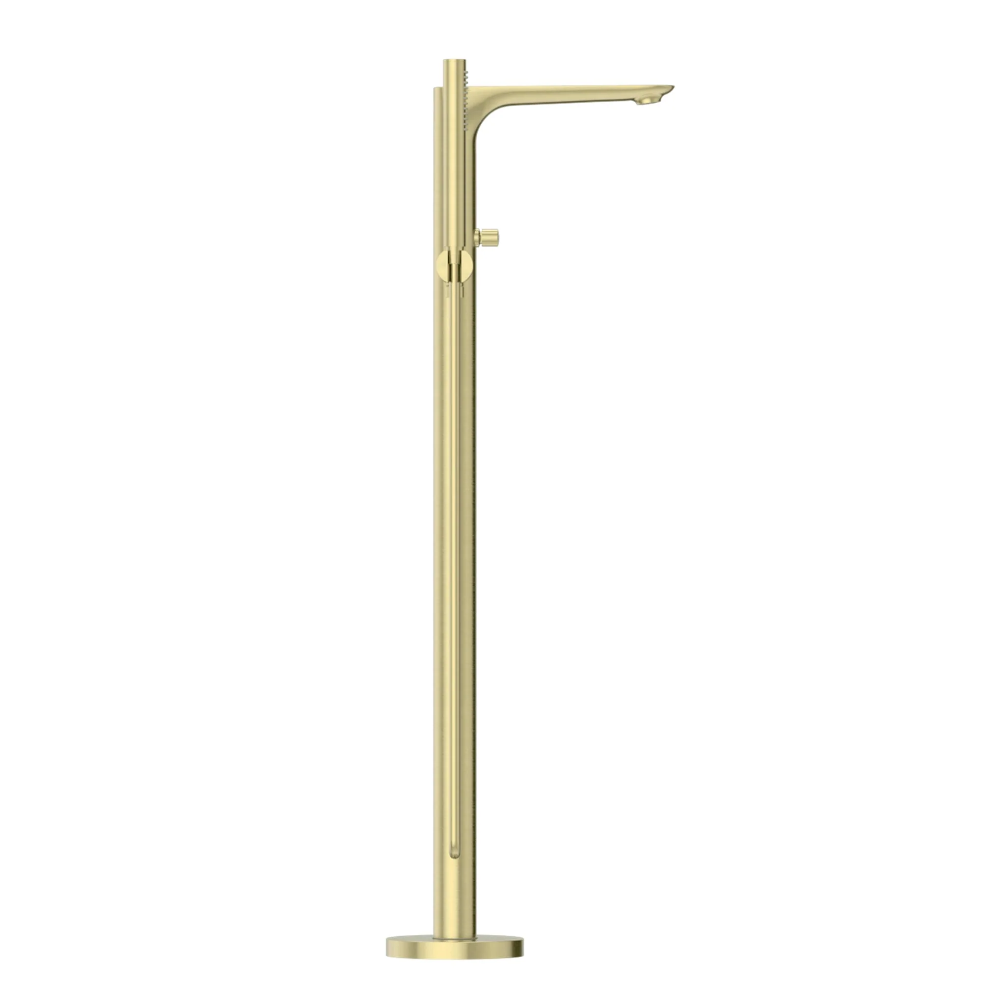 Nero Bianca Freestanding Bath Mixer With Hand Shower - Brushed Gold - Image 2