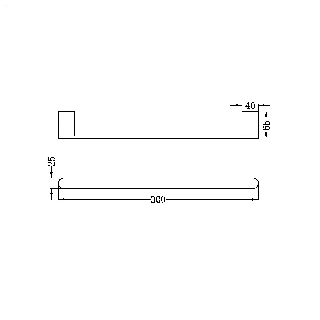 Nero Bianca Hand Towel Rail - Brushed Nickel - Image 4