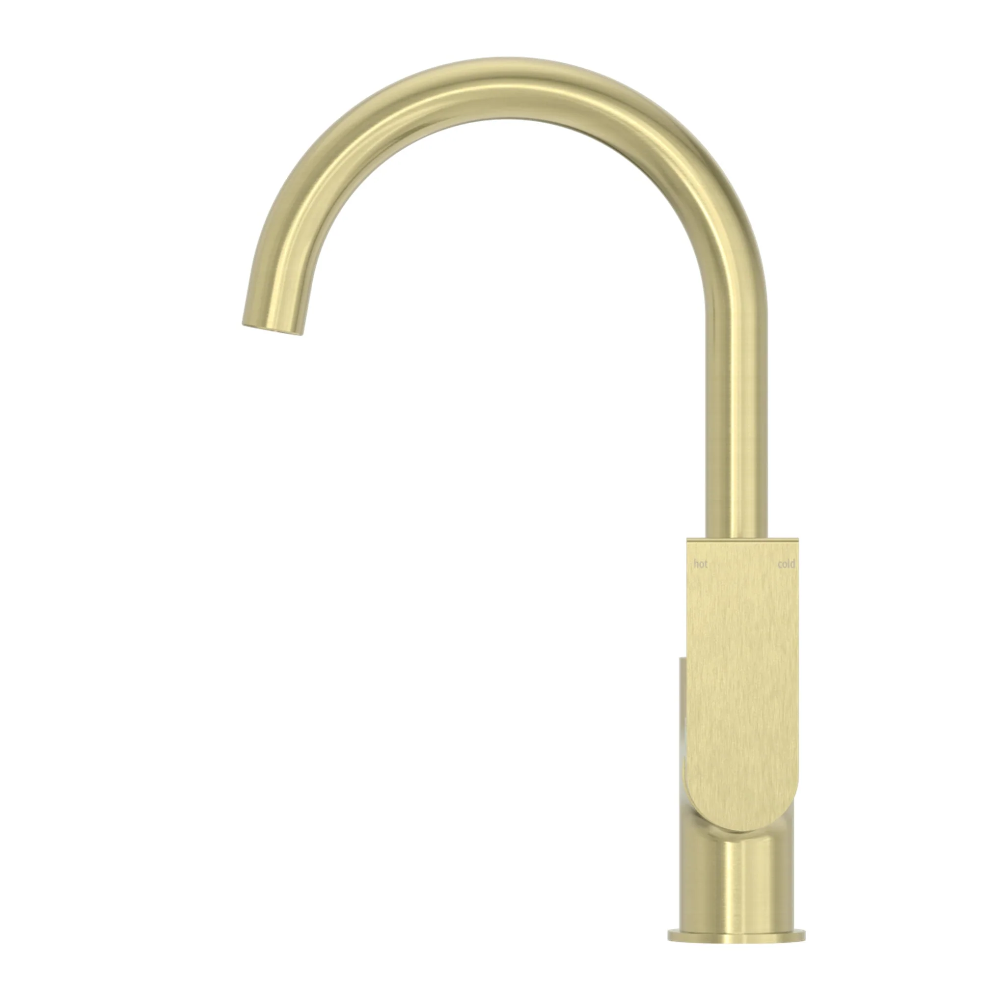Nero Bianca Kitchen Mixer Gooseneck Spout - Brushed Gold - Image 3