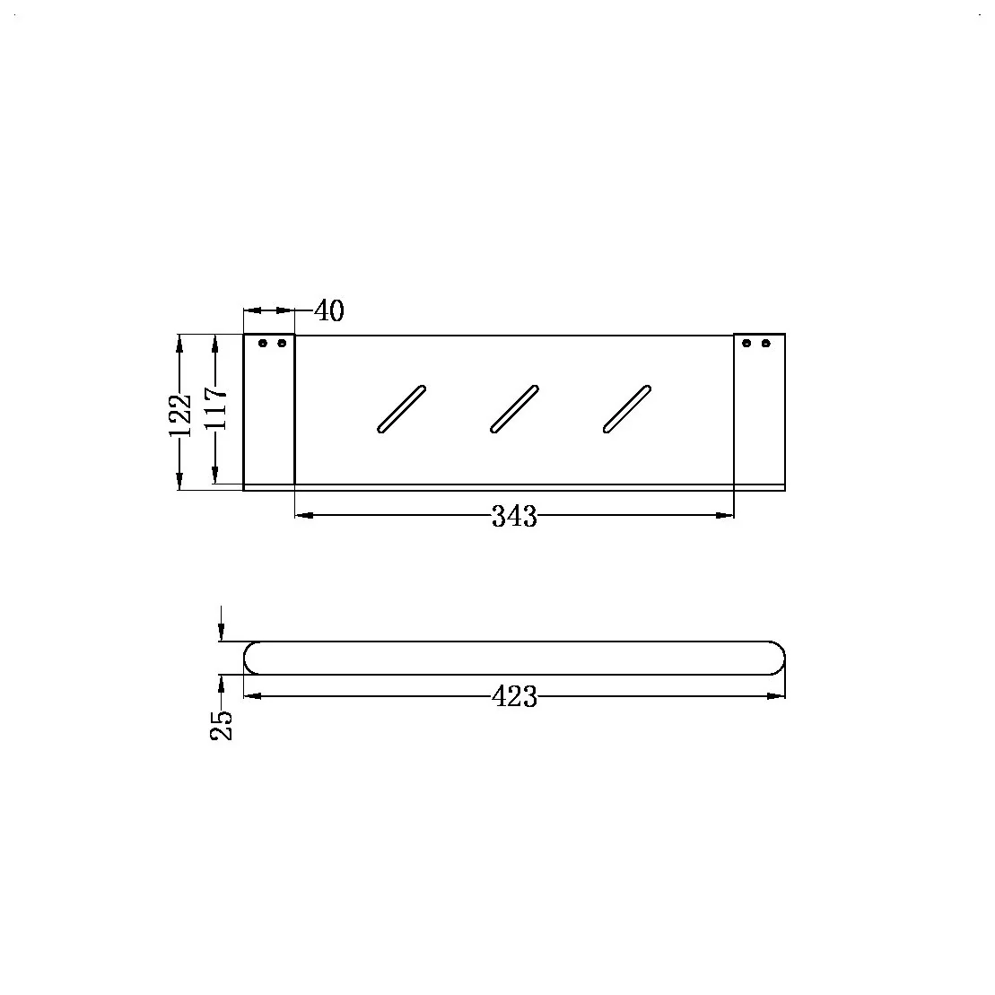 Nero Bianca Metal Shower Shelf - Gun Metal - Image 4