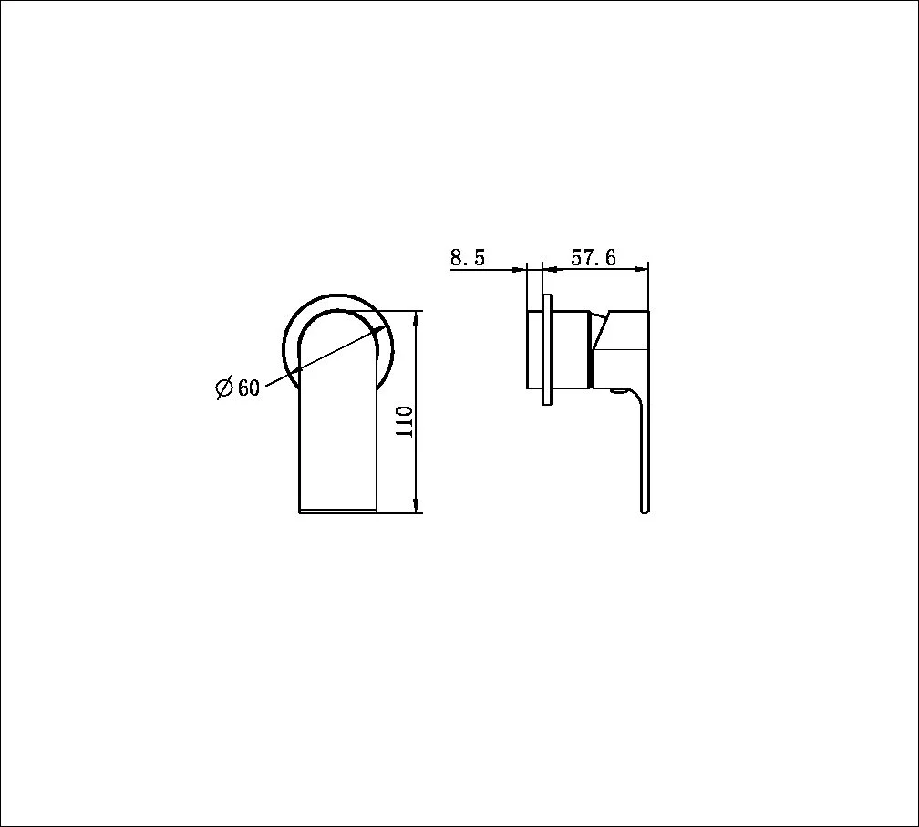 Nero Bianca Shower Mixer 60mm Plate (Trim Kit Only) - Chrome - Image 2