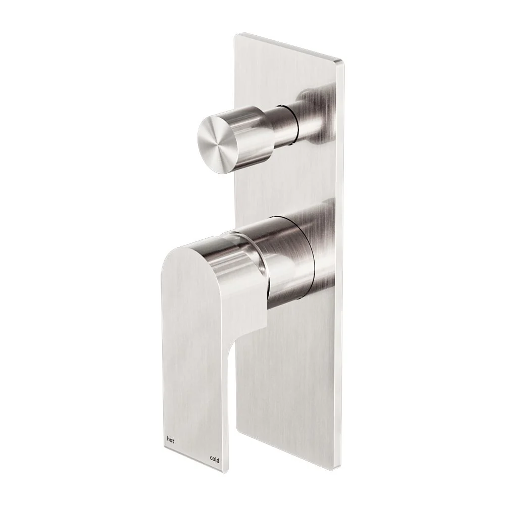 Nero Bianca Shower Mixer With Diverter - Brushed Nickel