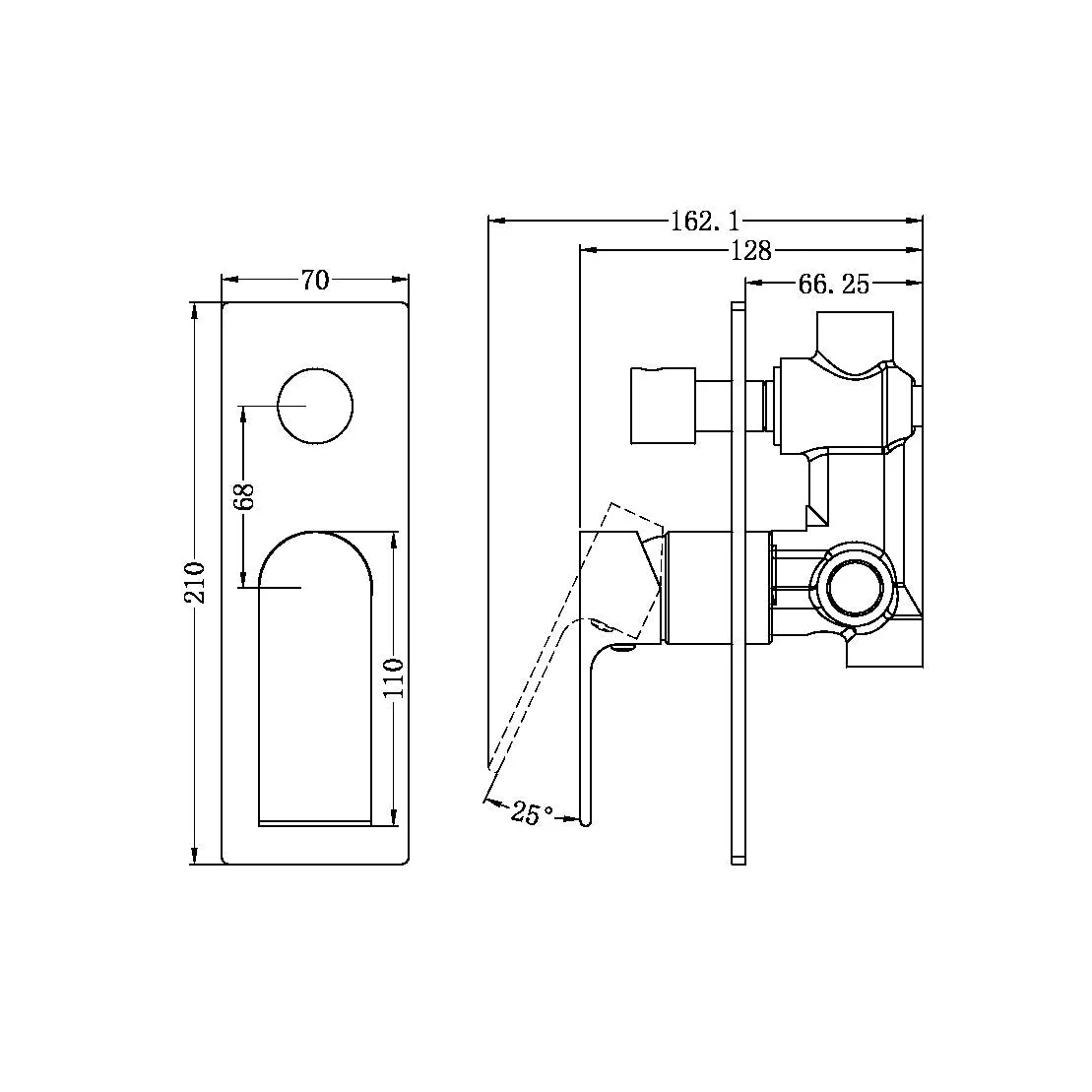 Nero Bianca Shower Mixer With Diverter - Chrome - Image 4