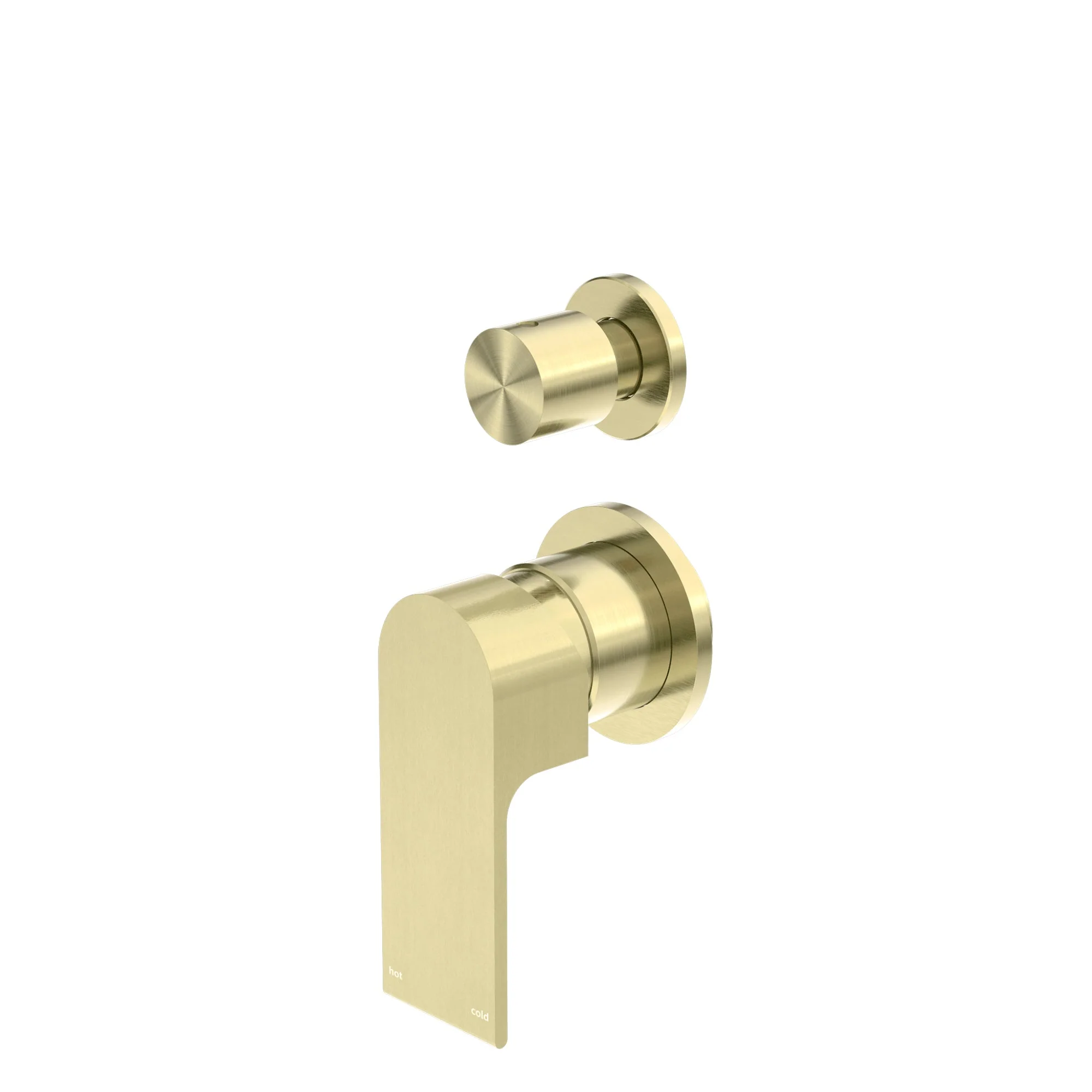 Nero Bianca Shower Mixer With Diverter Separate Back Plate - Brushed Gold