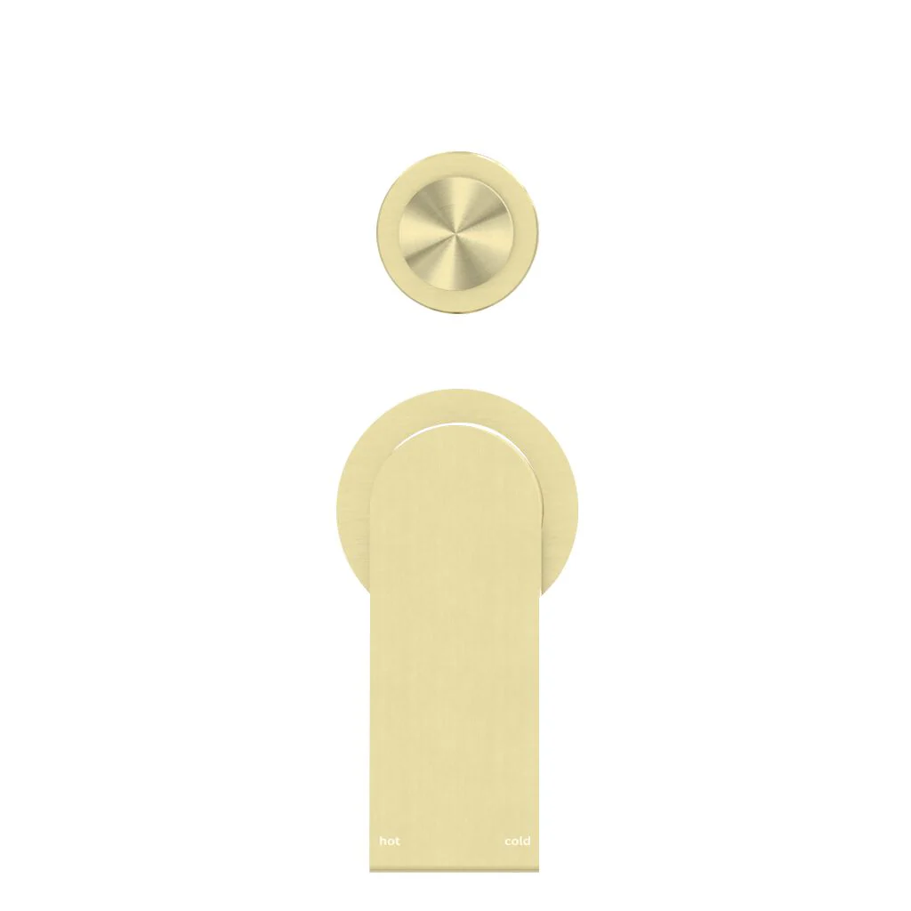 Nero Bianca Shower Mixer With Diverter Separate Back Plate - Brushed Gold - Image 3