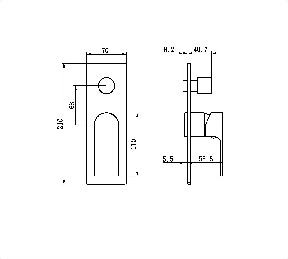 Nero Bianca Shower Mixer With Diverter (Trim Kit Only) - Gun Metal - Image 2