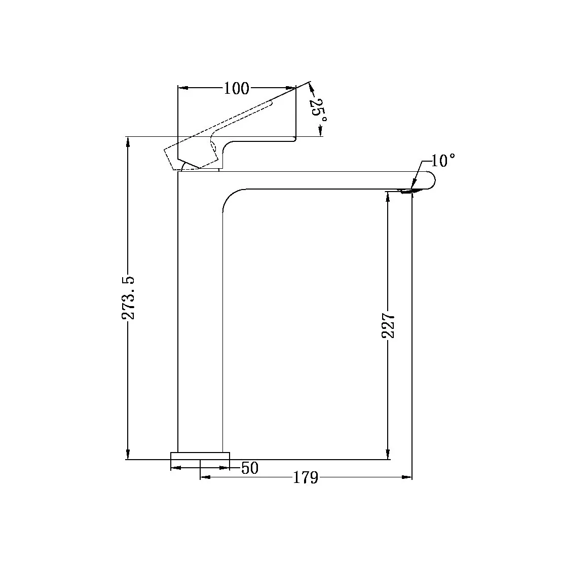 Nero Bianca Tall Basin Mixer - Gun Metal - Image 4