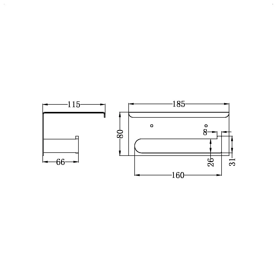 Nero Bianca Toilet Roll Holder With Phone Holder - Gun Metal - Image 4