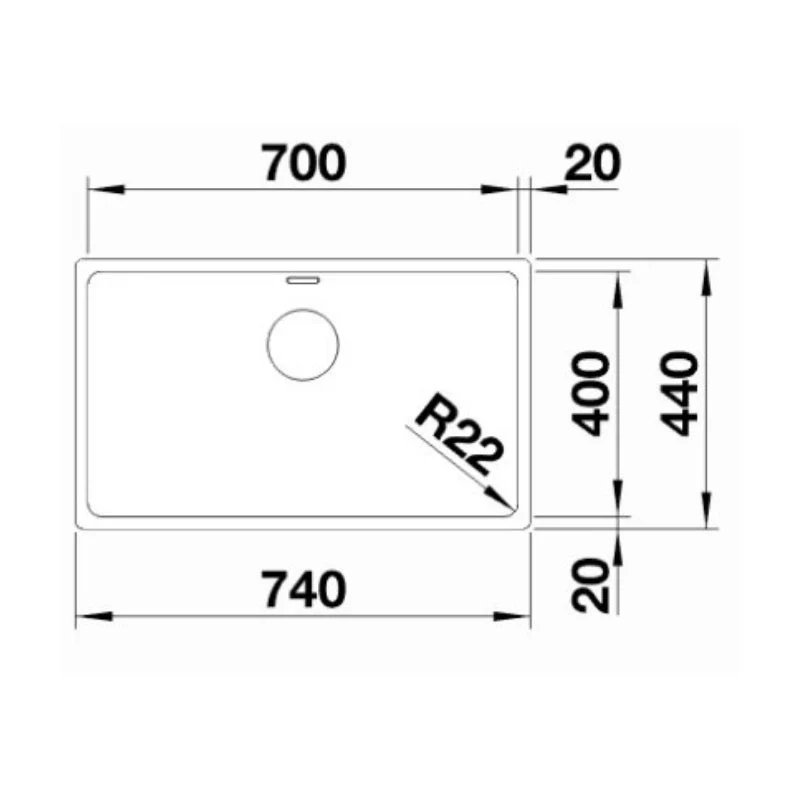 Blanco ANDANO 700-U Single Bowl Undermount Sink - Image 2