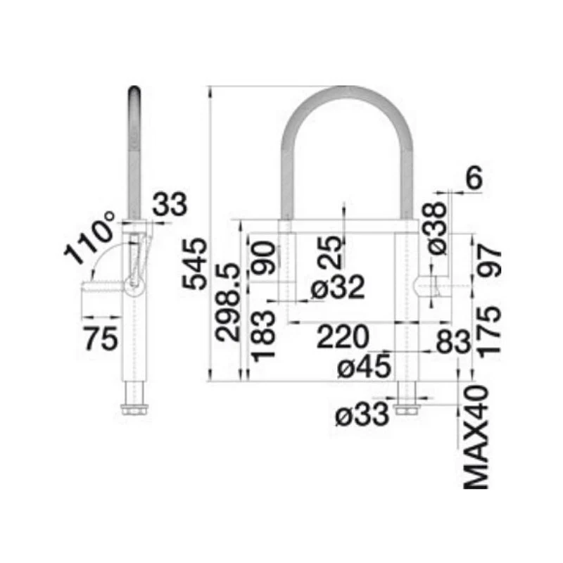 Blanco CULINA Single Lever Mixer Tap w/ Flexi Arm - Brushed Chrome - Image 2