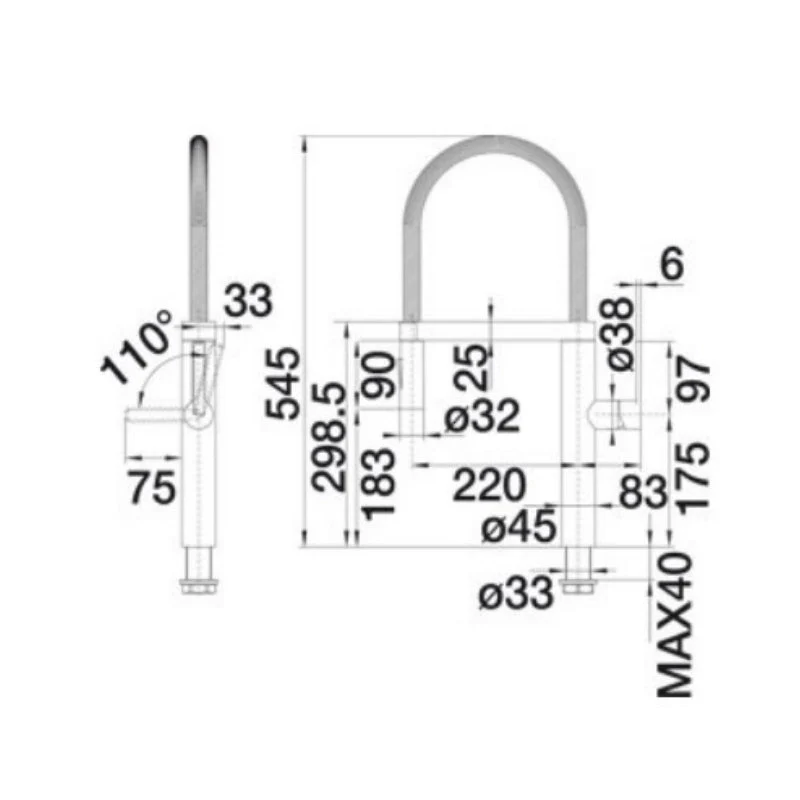 Blanco CULINA Single Lever Mixer Tap w/ Flexi Arm - Chrome - Image 2