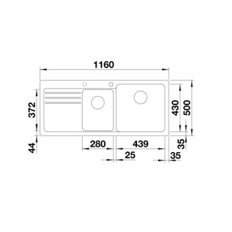 Blanco Naya 8 S Double Bowl Inset Sink - Anthracite - Image 2