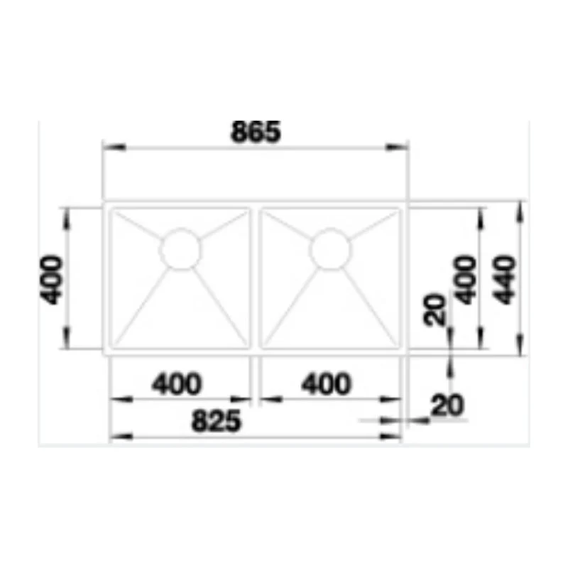Blanco QUATRUS R15 4040-IU Double Bowl Inset / Undermount Sink - Image 2