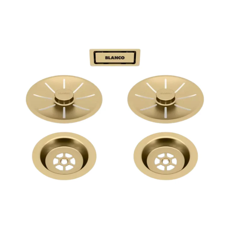 Blanco Strainer System Satin Gold Edition for Double Bowl Sinks