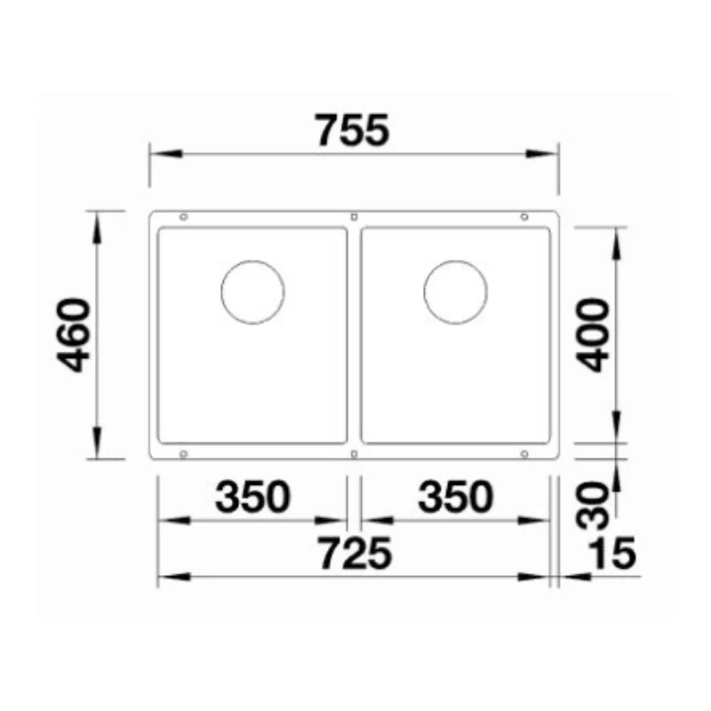 Blanco SUBLINE 350/350-U Double Bowl Undermount Sink - Black - Image 2