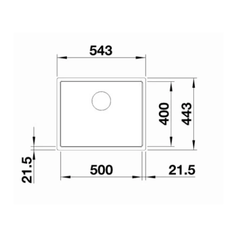 Blanco SUBLINE 500-IF STEELFRAME Single Bowl Inset/Flushmount Sink - Black - Image 2