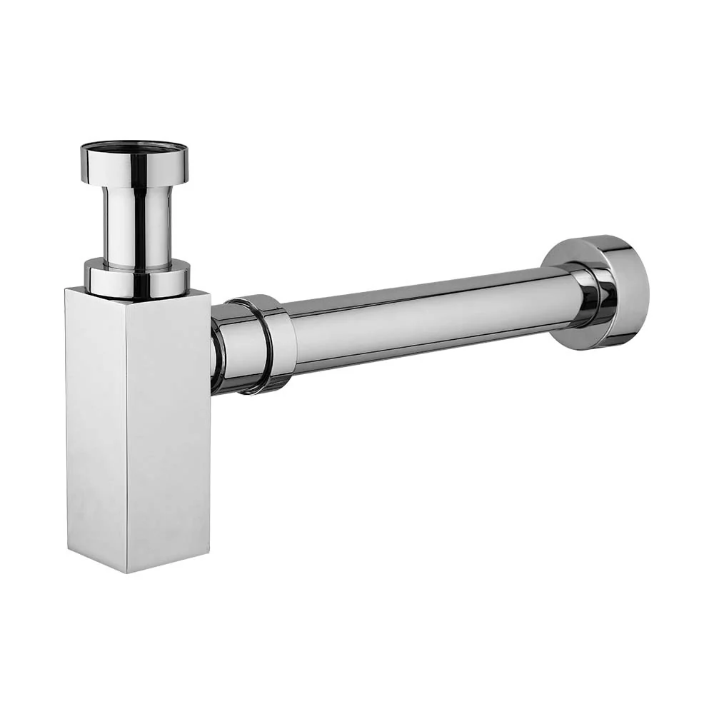 Mixx Brass Bottle Trap Square - Chrome