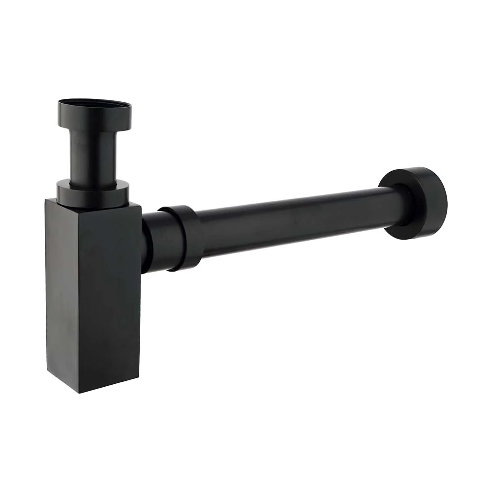 Mixx Brass Bottle Trap Square - Matt Black