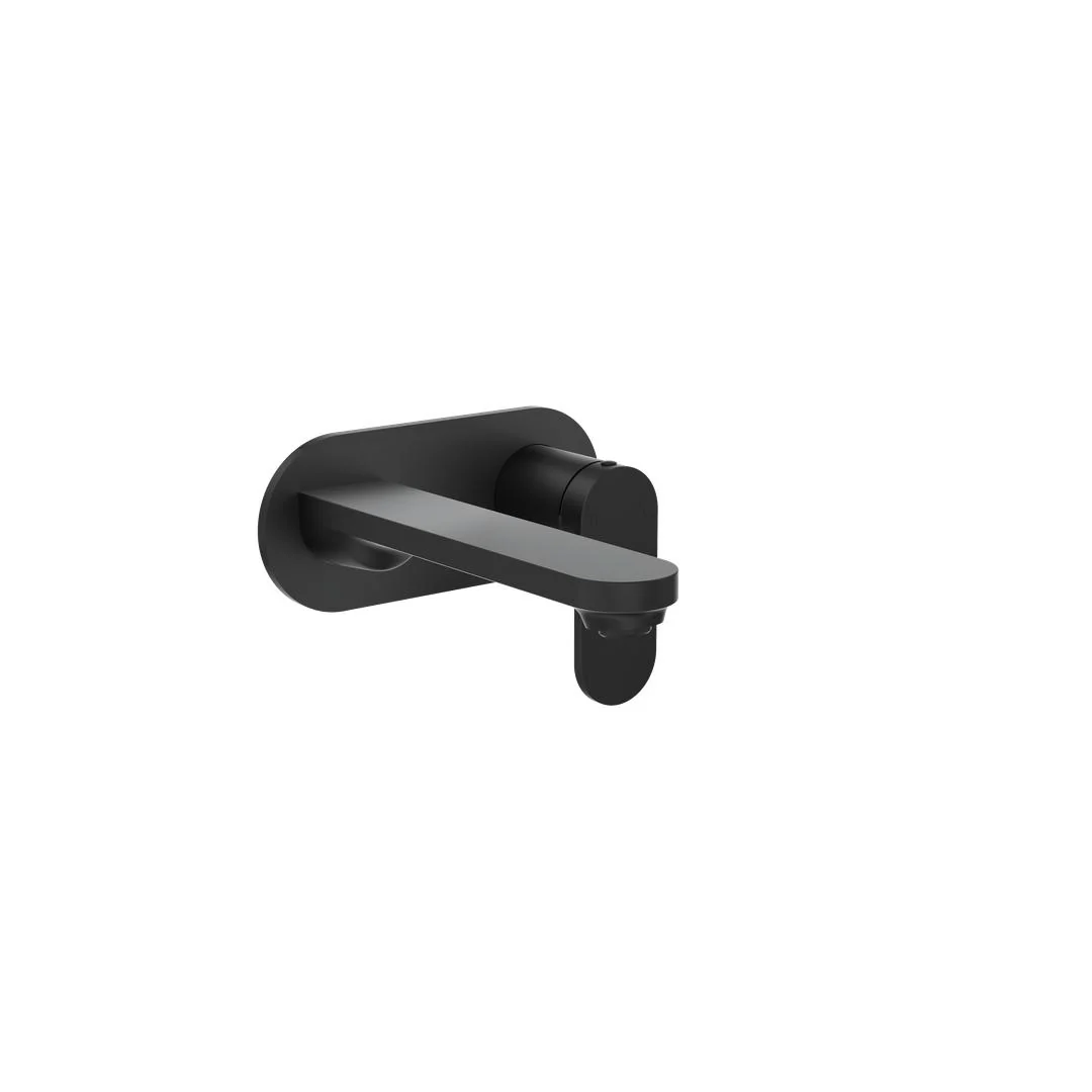 Linsol Capo 1-Plate Wall Basin or Bath Mixer - Matte Black - Image 2