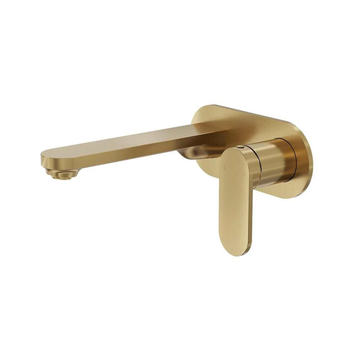 Linsol Capo 1-Plate Wall Basin or Bath Mixer Trim Kit - Brushed Brass