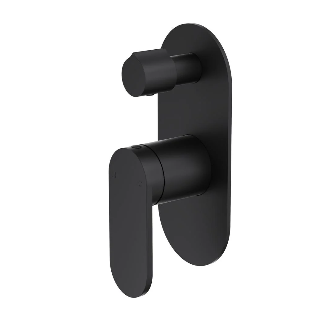 Linsol Capo 1-Plate Wall Mixer with Divertor Trim Kit -  Matte Black
