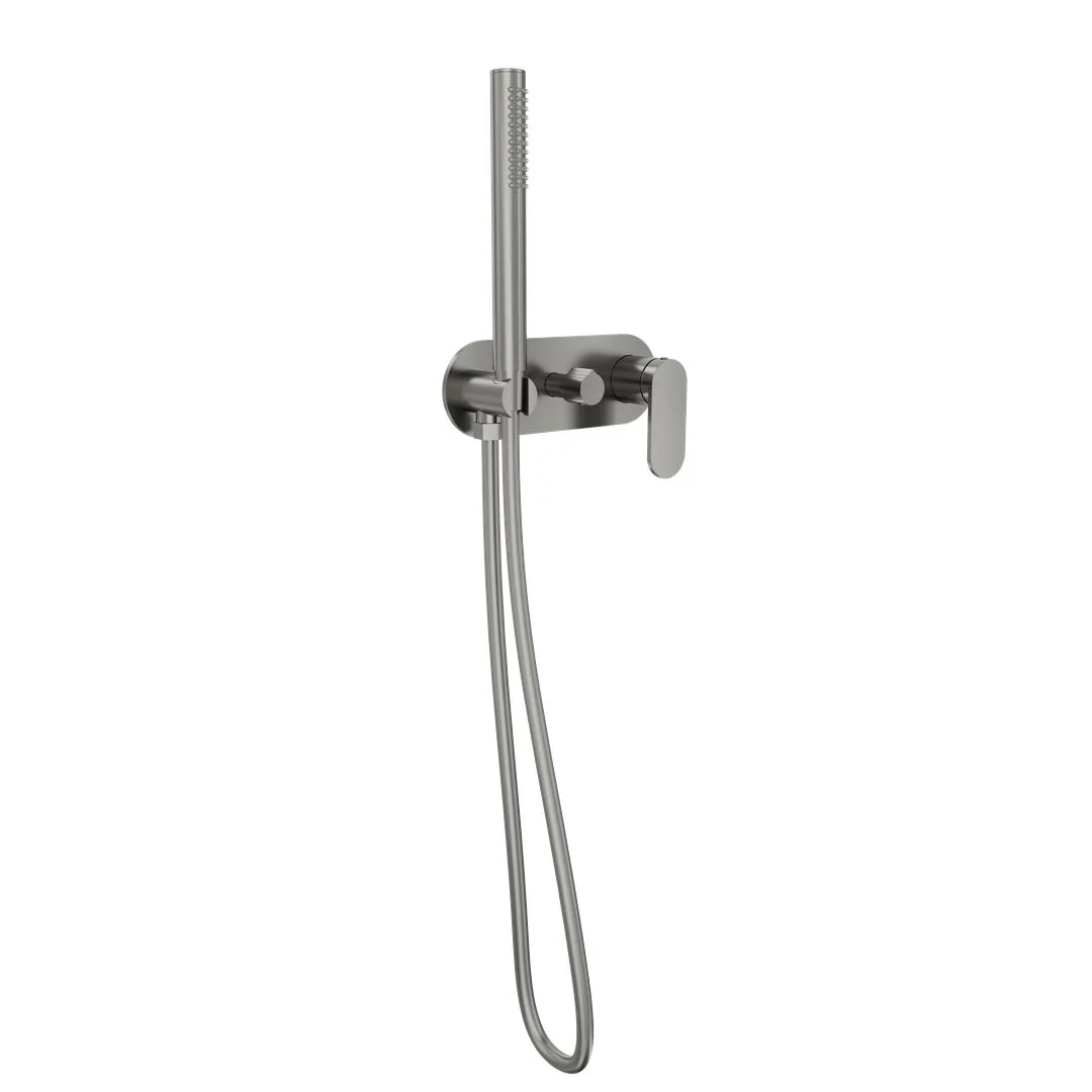 Linsol Capo 1-Plate Wall Mixer with Hand Shower - Gunmetal - Image 2