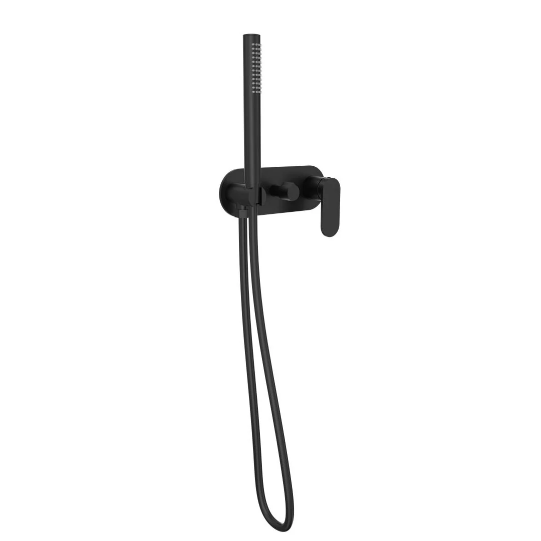Linsol Capo 1-Plate Wall Mixer with Hand Shower -  Matte Black - Image 2