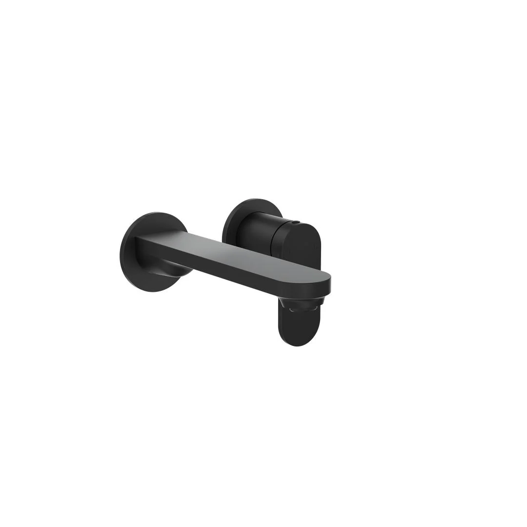 Linsol Capo 2-Plate Wall Basin or Bath Mixer - Matte Black - Image 2