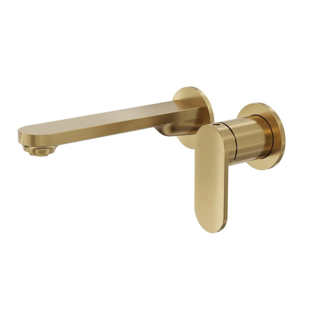 Linsol Capo 2-Plate Wall Basin or Bath Mixer Trim Kit - Brushed Brass