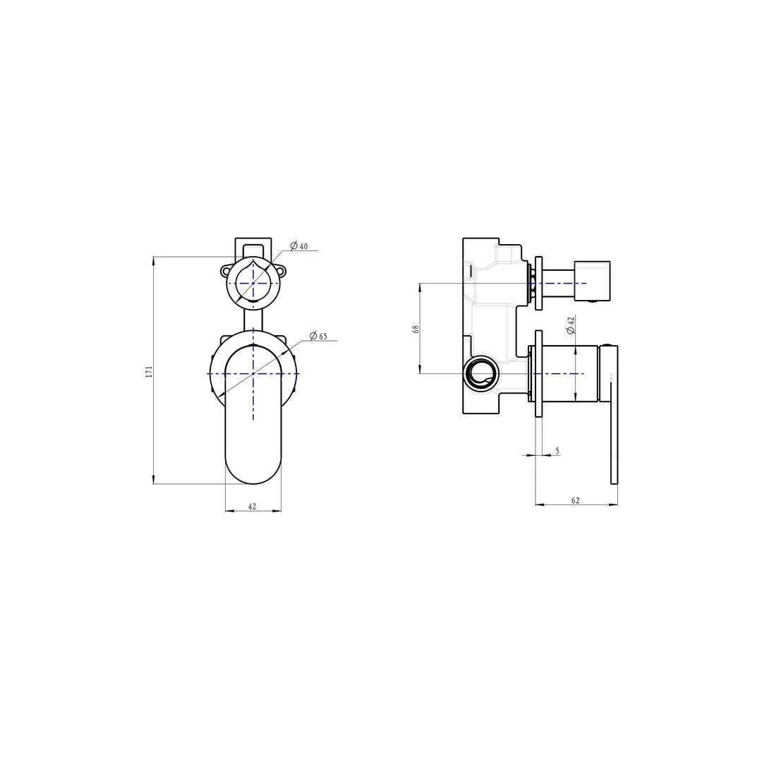 Linsol Capo 2-Plate Wall Mixer with Divertor - Brushed Nickel - Image 2