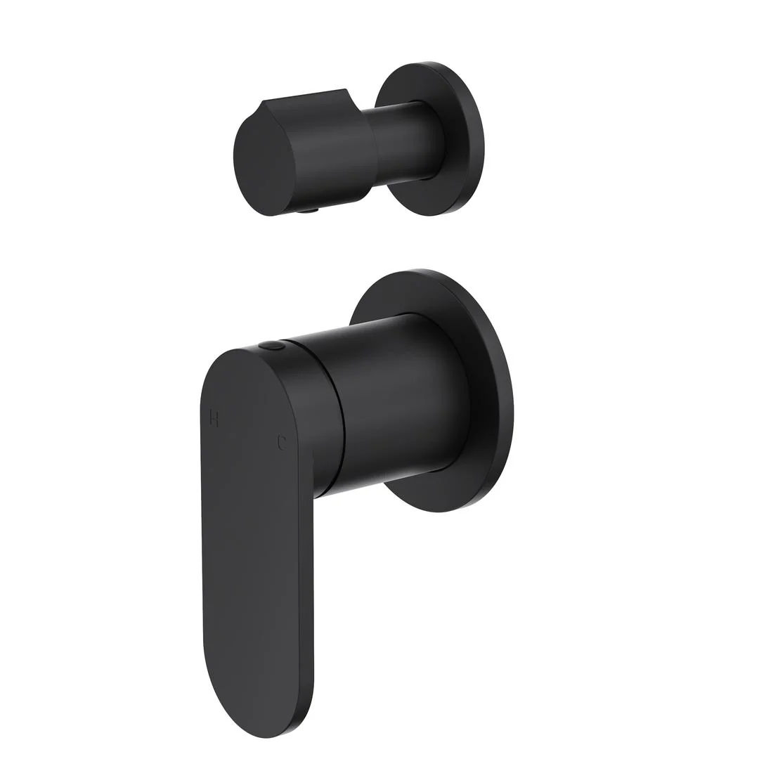 Linsol Capo 2-Plate Wall Mixer with Divertor - Matte Black
