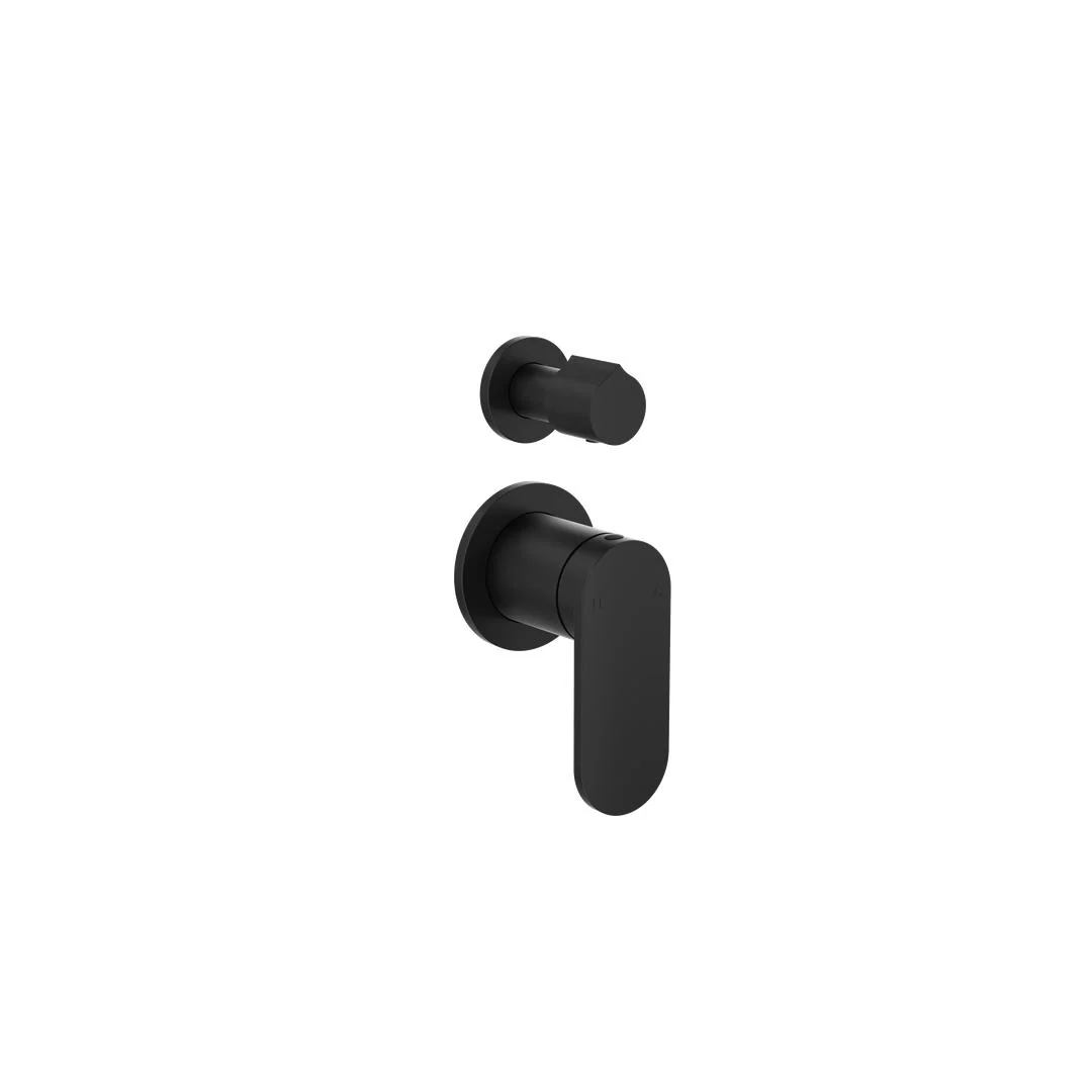 Linsol Capo 2-Plate Wall Mixer with Divertor Trim Kit - Matte Black - Image 2