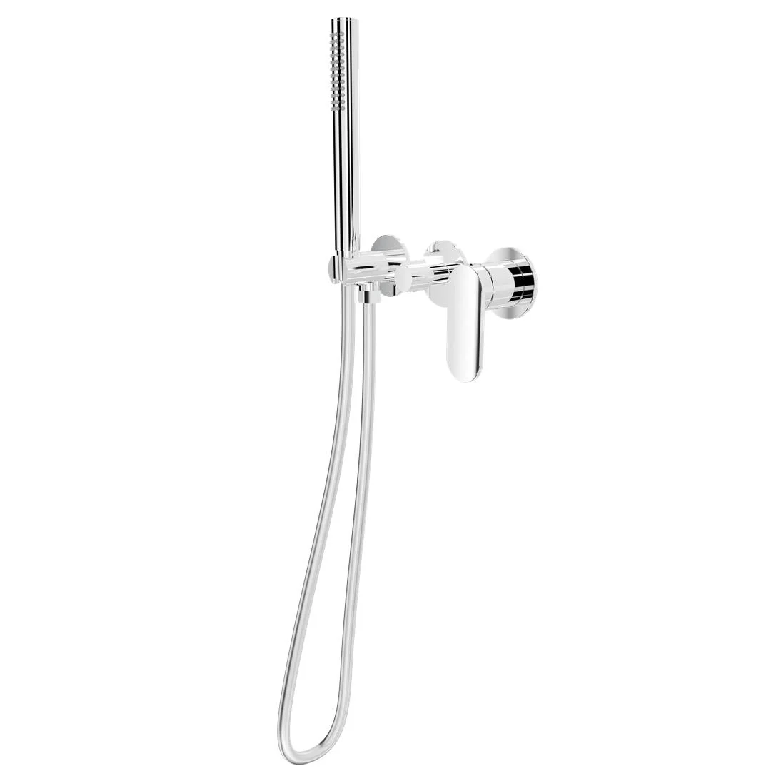 Linsol Capo 3-Plate Wall Mixer with Hand Shower Trim Kit - Chrome