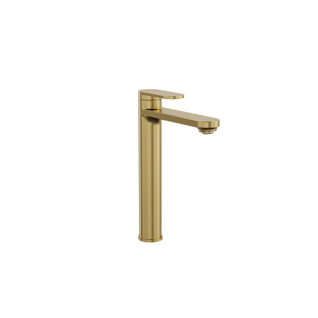 Linsol Capo Tall Basin Mixer - Brushed Brass - Image 2