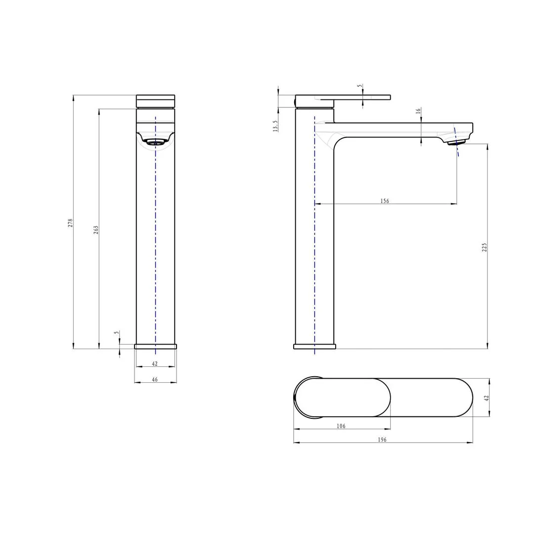 Linsol Capo Tall Basin Mixer - Chrome - Image 3